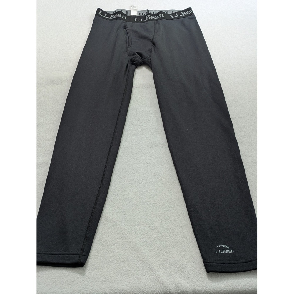 L.L. Bean Long Johns Mens Medium Black Thermal‎ Base Layer Stretch Underwear